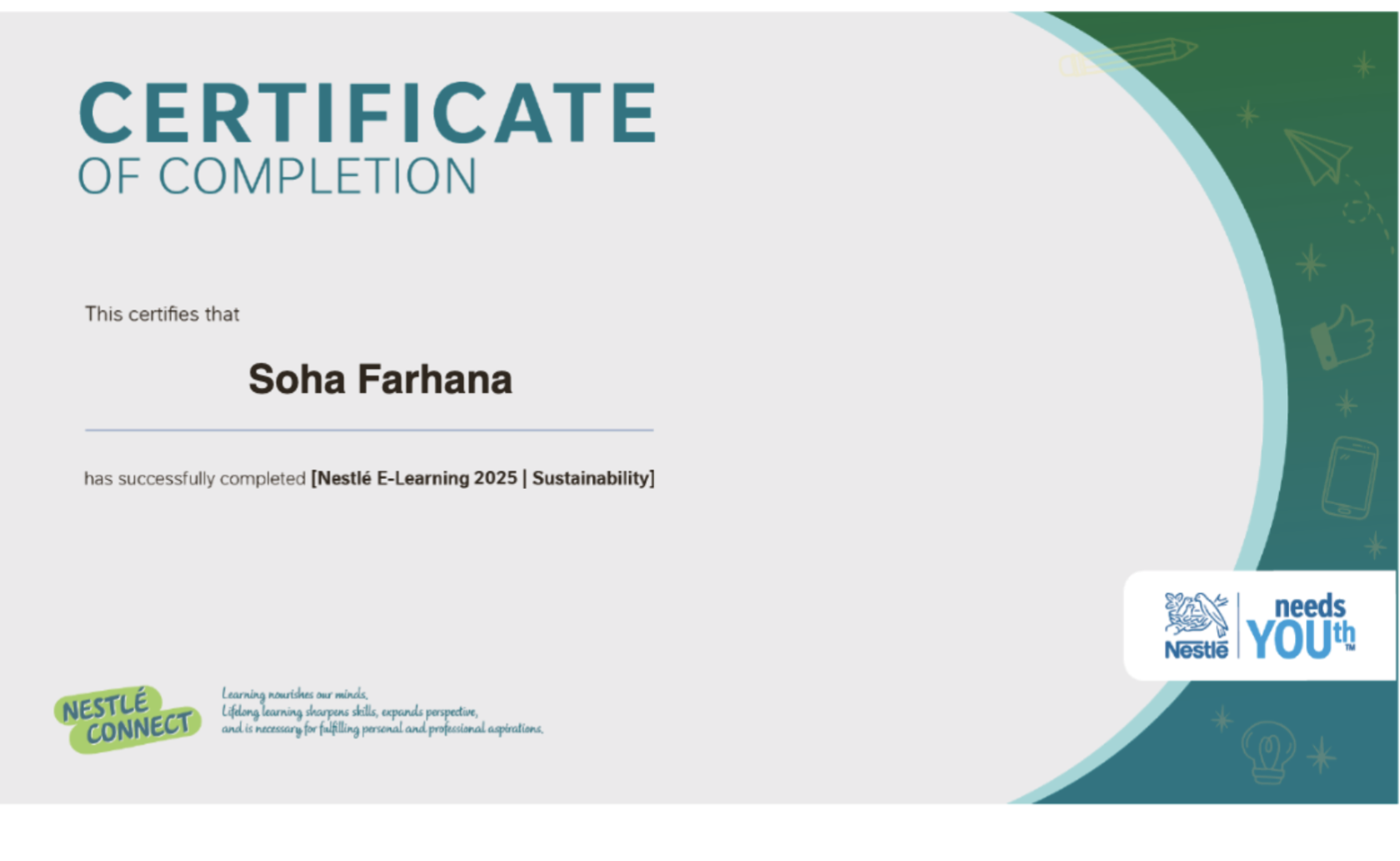 Nestle Certificate